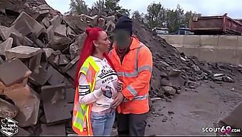 German Redhead Teen Seduced By Brutal Barebacker In Public