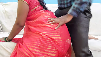 Indian Mature Bhabhi In Pink Saree Not Satisfied With Sex