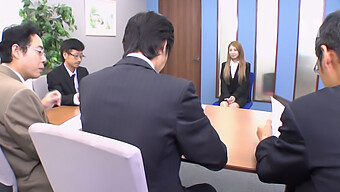 A Boss Seduces A Japanese Teen With A Blowjob After A Job Interview