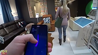 Petite Shopper Experiences Vibrator Fun In Public