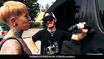 Tattooed German Milf Gets Naughty On The Bus