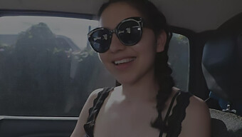 Latina Teen'S Handjob In A Car