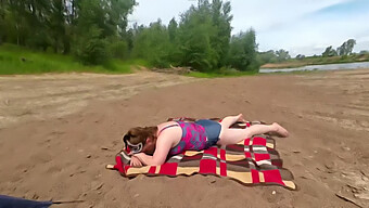 Russian Milf Gives A Wild Beach Blowjob