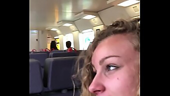 European Teen Emily Gives A Public Blowjob On A Train And Swallows Cum