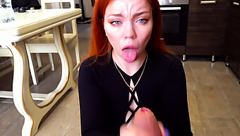 Russian Teen Swallows Cum In Deepthroat And Plays With Foreskin