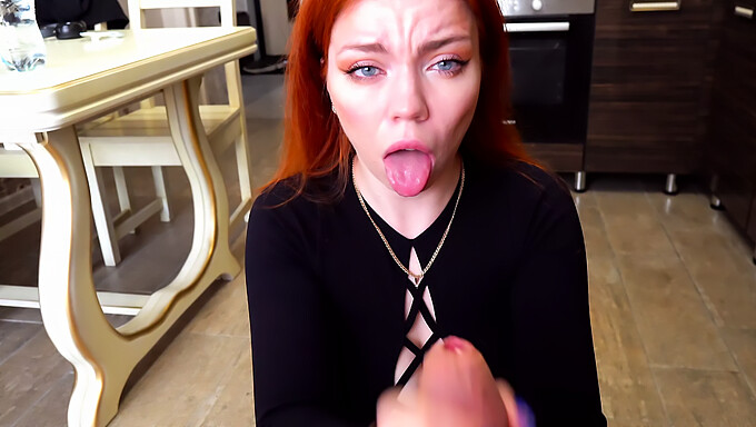 Russian Teen Swallows Cum In Deepthroat And Plays With Foreskin