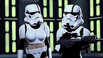 Trío Temático De Star Wars Con Estrellas Porno Cosplaying