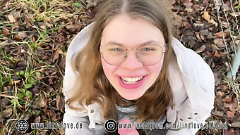 First-Time 18-Year-Old German Girl Gives Outdoor Blowjob And Receives Facial Cumshot In Pov Style