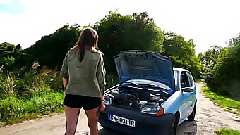 Public Display Of Affection: Polish Amateur Couple'S Car Ride Turns Intimate