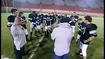 Cheerleader Gets Gang Banged By An Entire Group Of Football Players