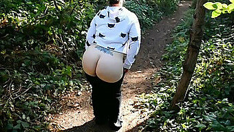 Mature Wife Flaunts Her Big Booty And Rubs Her Pussy In A Public Park