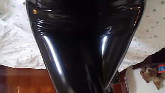 Latex-Clad Masturbator Indulges In Self-Pleasure