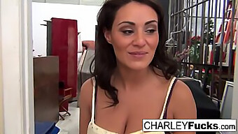 Charley, A Pornstar With Brunette Locks And Voluptuous Assets, Indulges In Solo Play, Showcasing Her Alluring Ass And Luscious Twat.